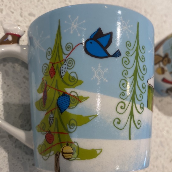 Set of 2 Starbucks Huxley Mouse Holiday Christmas New Bone China Mugs, 2010 - Picture 7 of 13